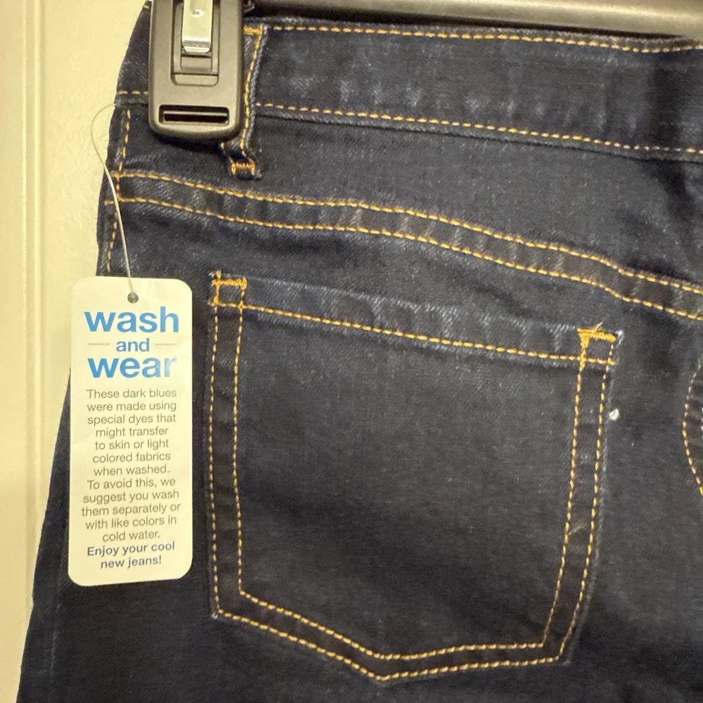 The Children's Place Girls Jeans Size 14, Skinny Dark Wash Blue Denim Button NWT